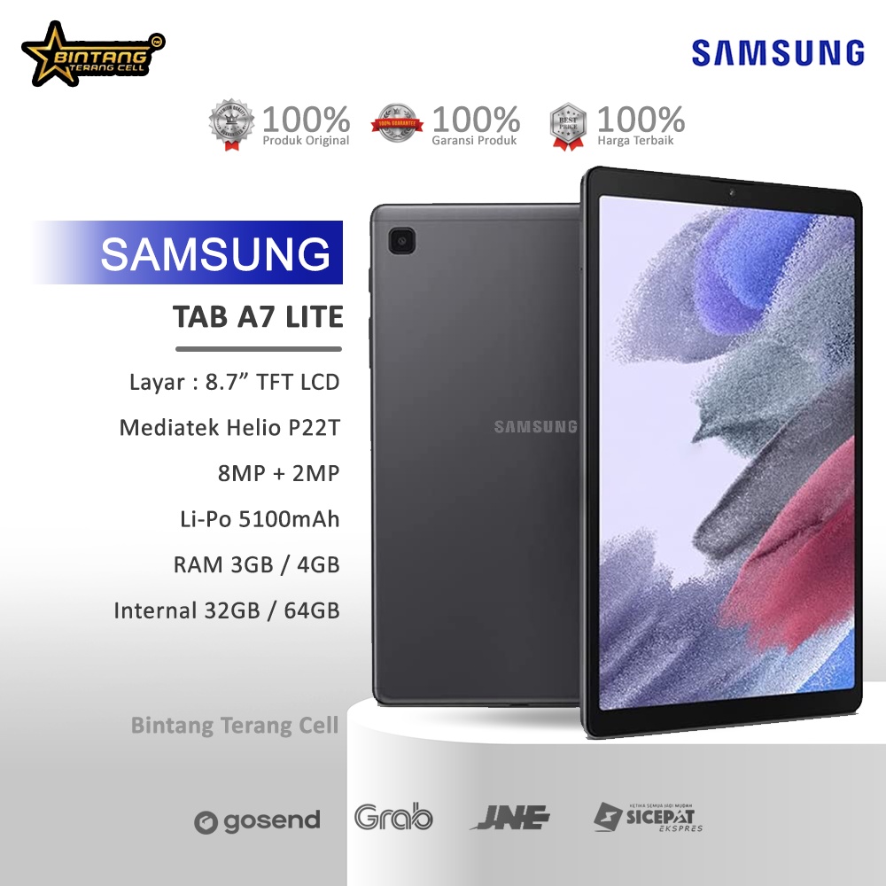 SAMSUNG TAB A7 LITE RAM 3 32 GB GARANSI RESMI