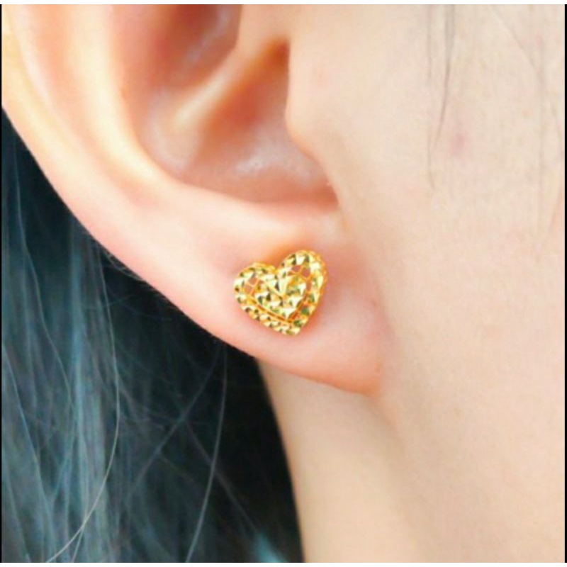 Anting Panjang Wanita bulat Permata Putih Etnik Perhiasan emas Asli