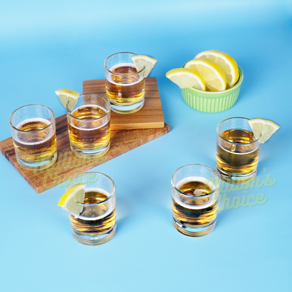 (Isi 6 pcs) Gelas sloki / gelas shot / gelas soju / gelas lilin / gelas kaca / gelas mini 3 oz T306