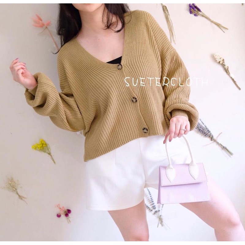 GFS Balona Cardigan Rajut Wanita Lengan Balon all size (ld 100-114)-4