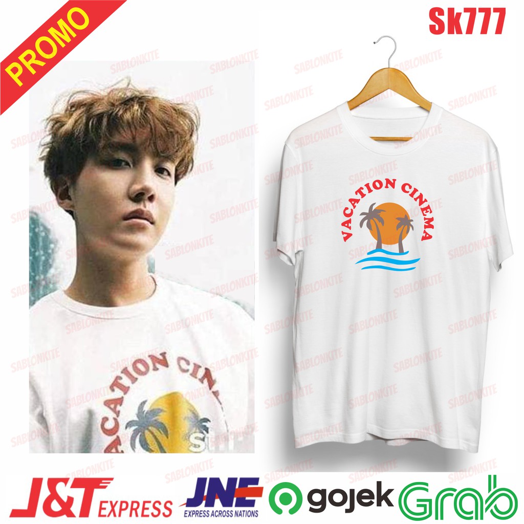 MURAH!!! KAOS KPOP JHOPE JH VACATION CINEMA SK777 UNISEX COMBED 30S