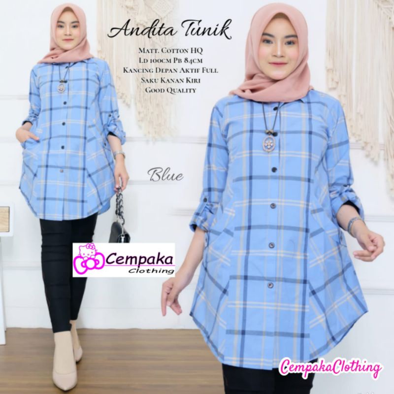 Tunik Kotak Terbaru/Tunik Katun / Tunik wanita jumbo