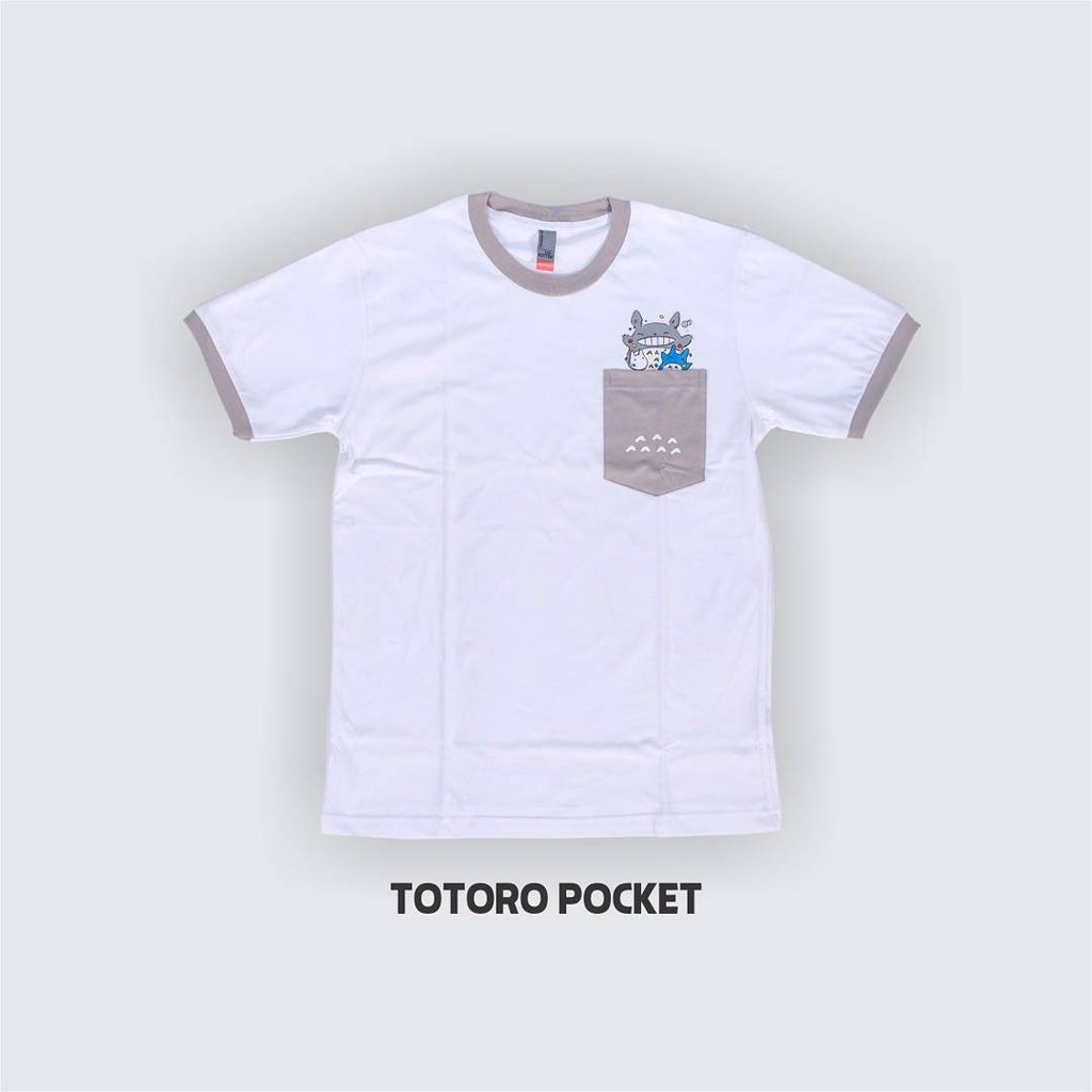 ENIGMA Totoro Pocket White Kaos Anime / Kaos Totoro