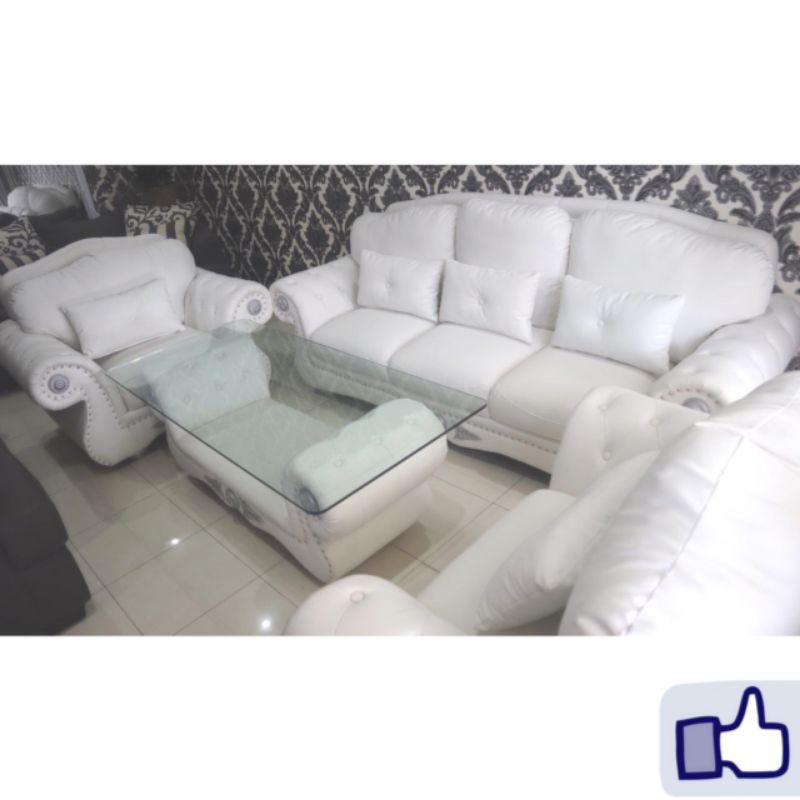 Sofa tamu/Sofa klasik/Sofa mewah/Sofa putih permium. Gratis ongkir, khusus jakarta & sekitarnya