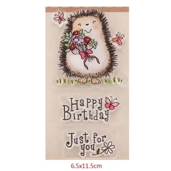 Clear Stamp (Stempel Transparan/Bening) - Hedgehog Birthday