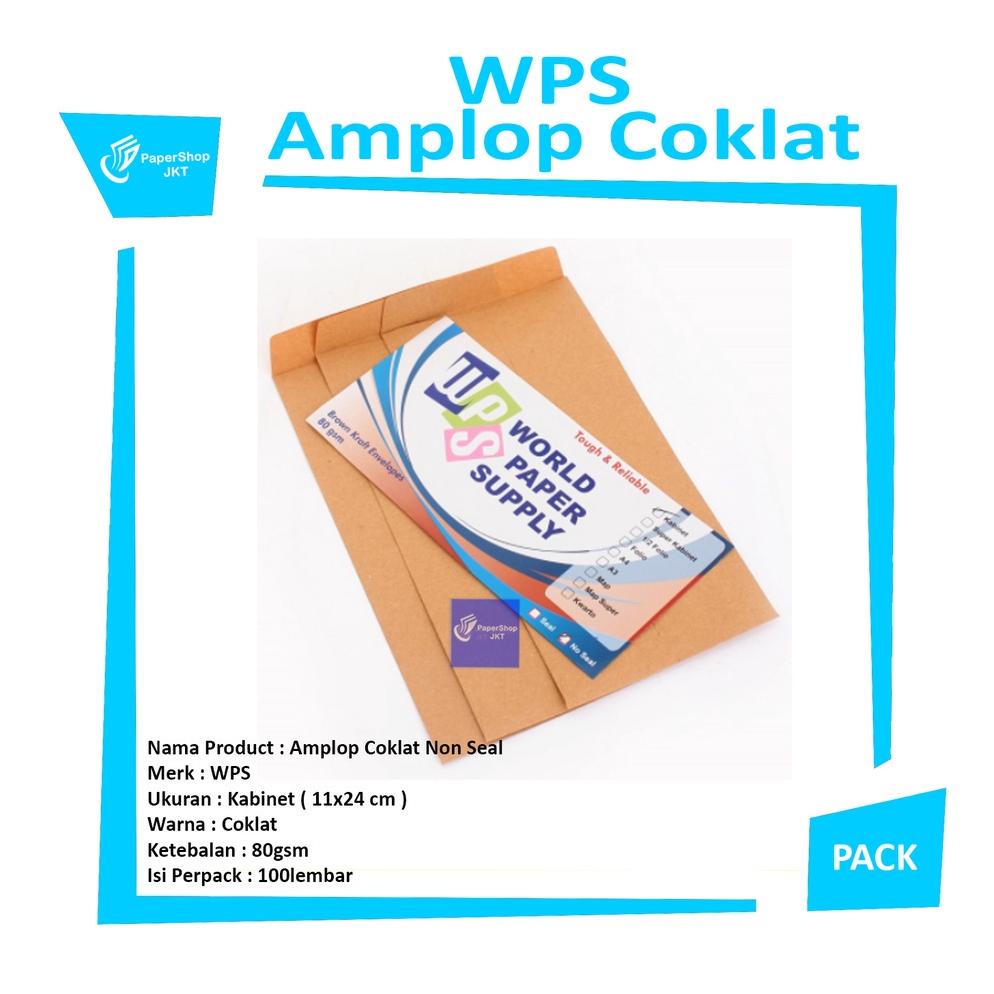 

[(BAYAR DITEMPAT) WPS - amplop coklat ukuran kabinet - 11 x 24 cm - 100 Lembar - Pack