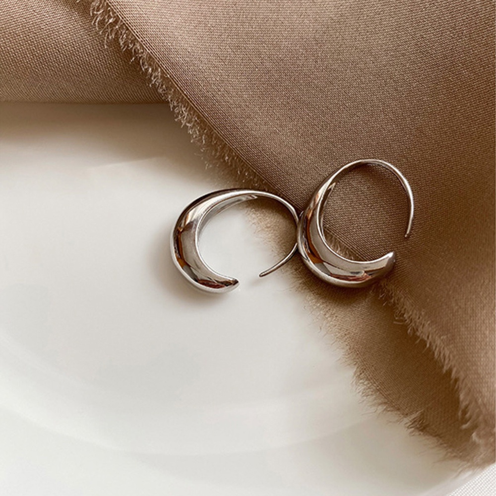 Needway  Gifts C Shape Earring Trendy Ear Hook Stud Earrings Women Circle Fashion Personality Gold Plated Temperament Bride Jewelry/Multicolor