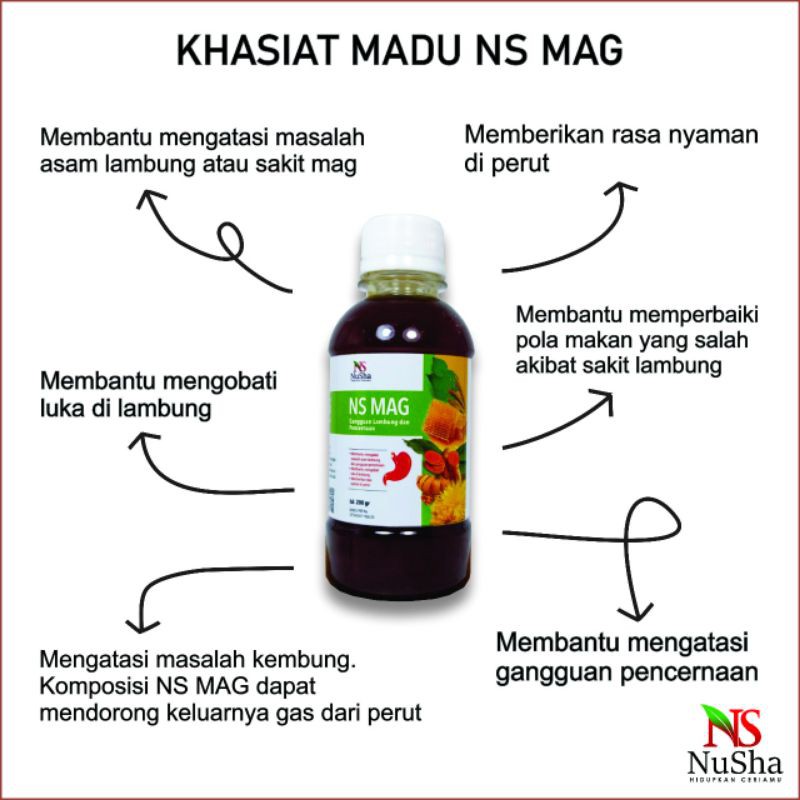 Official Store Beli 2 Madu NS MAG GERATIS 2 jahe merah, Madu Maag Asam Lambung, GERD, Mag atau Maag, Saluran Pencernaan - 280 gr