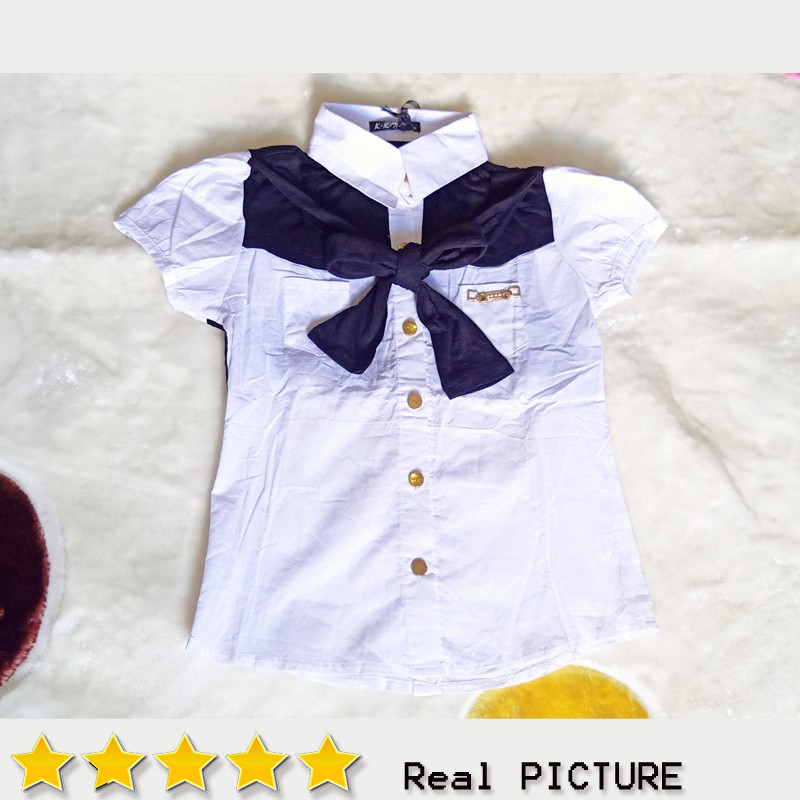 ATASAN BLOUSE ANAK PEREMPUAN IMPORT|BAJU ATASAN ANAK CEWEK PUTIH