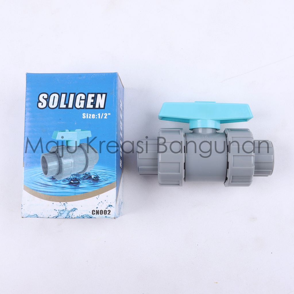 Ball Valve Watermur SOLIGEN 1/2 Inch Water Mur Stop Kran PVC Inci Keran Air 1/2Inch 1/2Inci 1/2&quot; CN002 CN 002