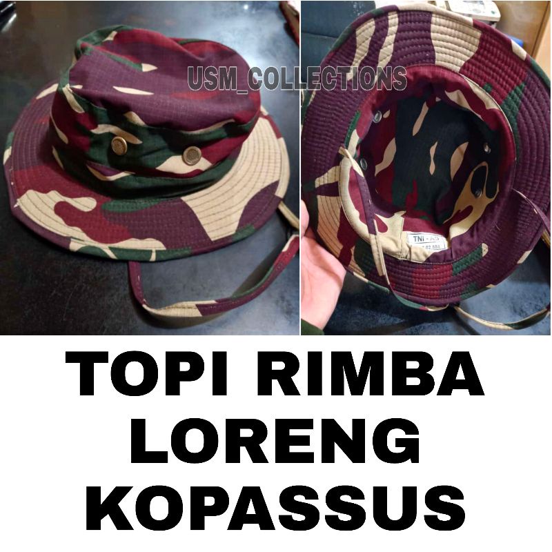 topi rimba loreng kopassus - topi rimba hiking