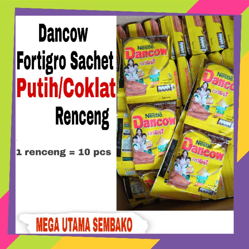 

Susu Dancow renceng / dancow fortigro sachet renceng putih / coklat 27gr - 39gr x 10 sachet