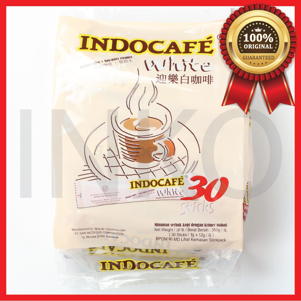 

INDOCAFE WHITE 30 STICKS PACK SERBUK KOPI DENGAN KRIMER NABATI 30X12GR
