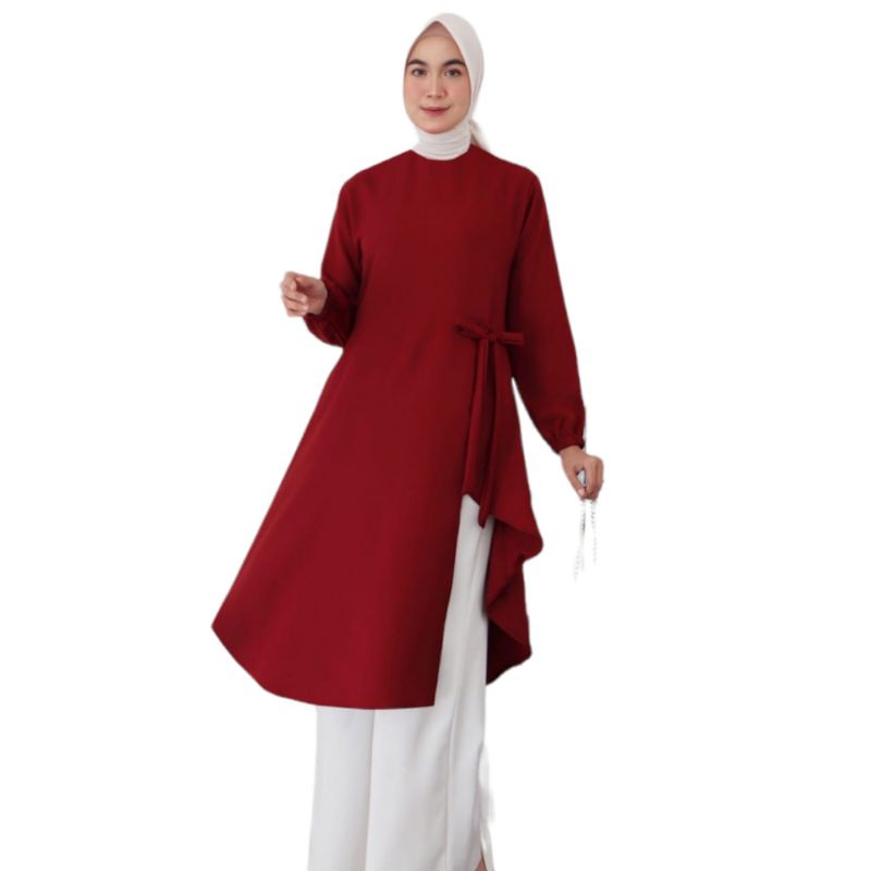 LONG TUNIK WANITA HIJAB/TUNIK MUSLIM MS078/807 SIZE M - L - XL