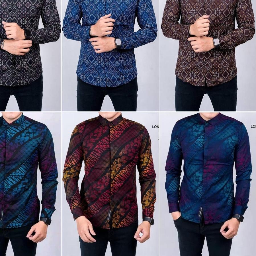 kemeja batik hitam songket lengan panjang batik songket premium pria casual