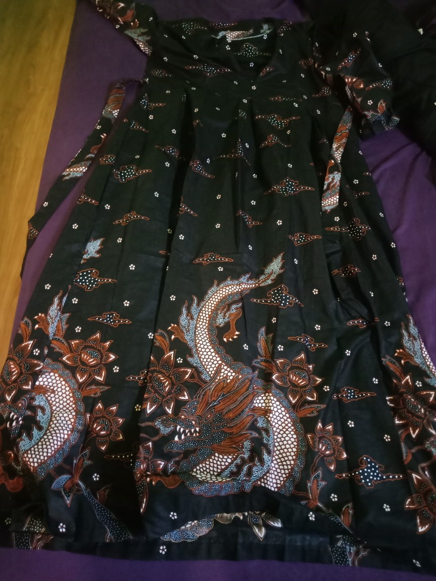 Ms Gamis Batik Sriwedari Maxi Modern Jumbo Bumil/busui Katun Sogan All Size