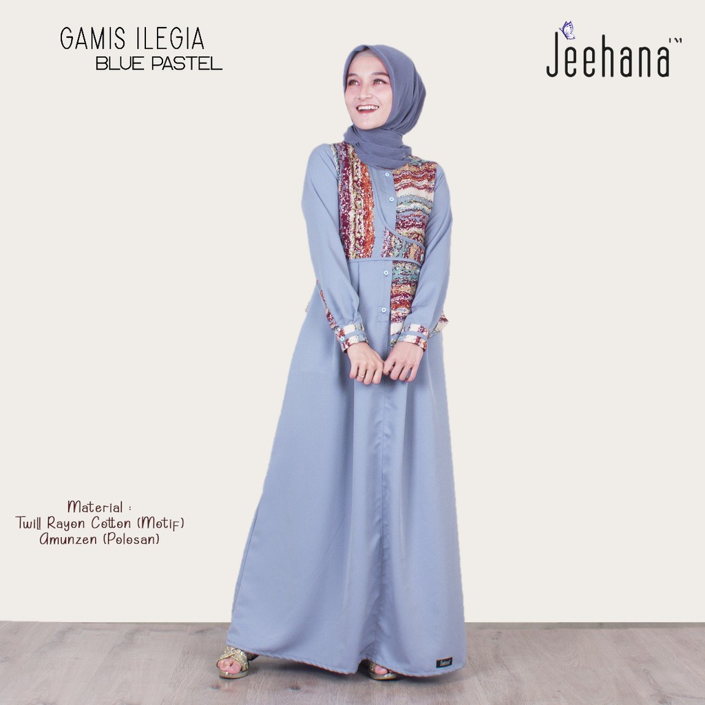Gamis Ilegia Dewasa/ Gamis Syari Size S M L XL Fashion Muslim Gamis Terbaru 2021/  Sarimbit Keluarga Ilegia-3