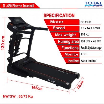 TL 680 TREADMILL TOTAL FITNESS - ORIGINAL