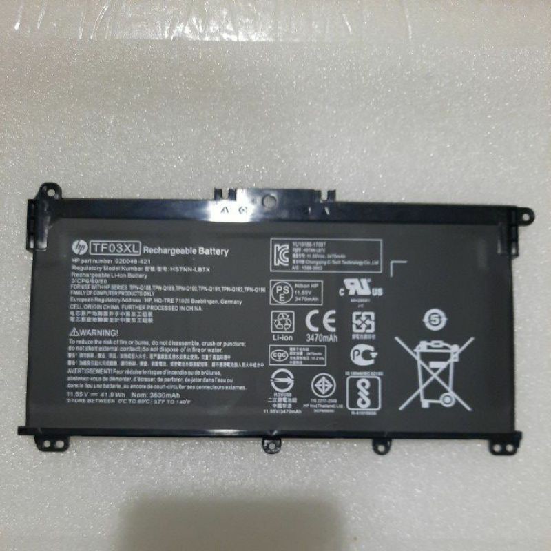 Baterai Battery Original HP Pavilion 15-CD TPN-C131 14-BF011TX TF03XL