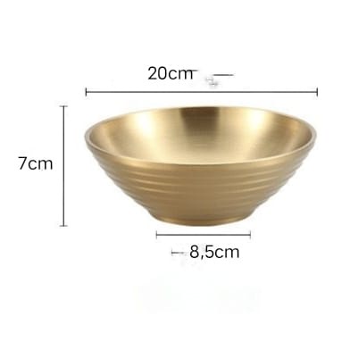 Kingsbakeware Mangkok Korea Gold Stainless Steel 304 Double Wall Anti Karat