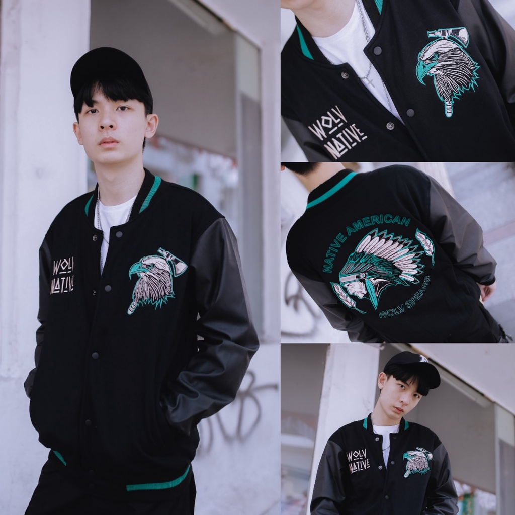 VARSITY JACKET - JAKET BOMBER - JAKET VARSITY PRIA WANITA - JACKET VARSITY ORIGINAL WOLV