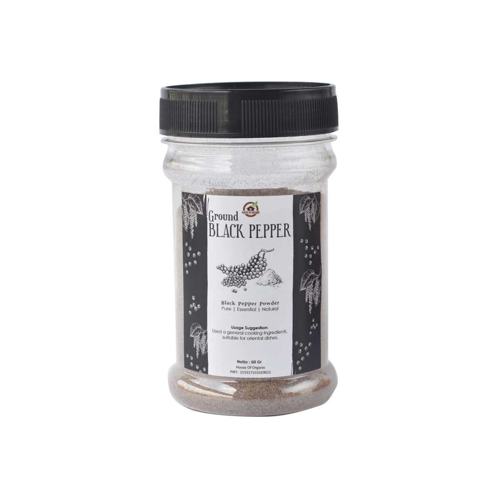 House Of Organix Ground Black Pepper ( Lada Hitam Halus ) 60 Gr