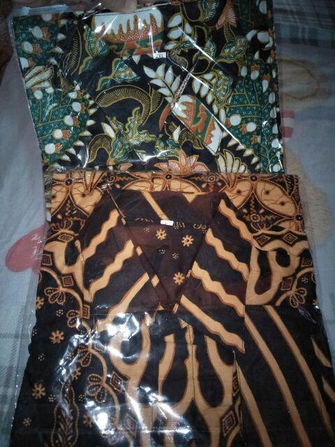 Aljazvian Batik Kbp Kenongo Kemeja Tosca Pendek Pekalongan Padi M L Xl Sogan Halus Kemeja Batik