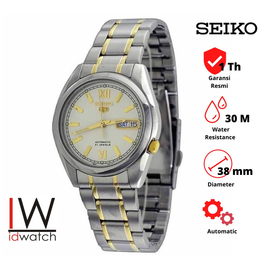 Seiko 5 SNKL57K1 Automatic Jam Tangan Pria Original SNKL57 Wanita Unisex Cewek Cowok