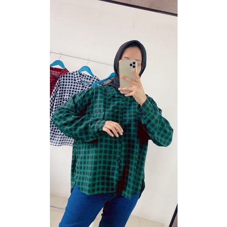 kemeja oversize kotak kotak