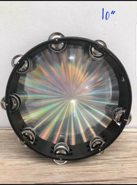 Tamborin hologram 10 inchi/ kecrekan  tambourine-1