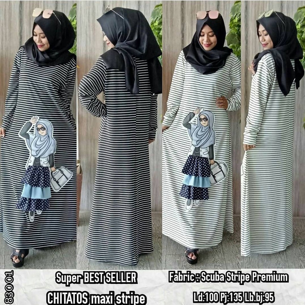 Baju Dress CHITATOS MAXY Gamis Dress Balotely Muslim Wanita Hijab Terbaru Termurah baju hamil