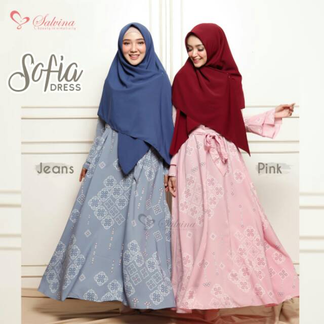 YEAR END SALE Sofia Dress by Salvina Hijab | Gamis Monalisa | Gamis Motif Premium | Gamis Raya Colle