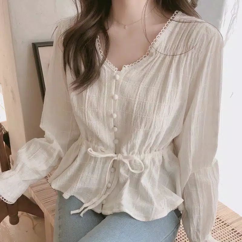 blouse import korean / atasan bunga flower floral garden atasan blouse korea bangkok vintage import