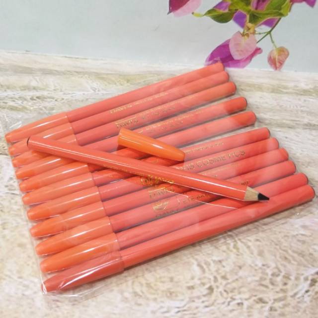 PENSIL ALIS DAVIS ORANGE / black &amp; brown lusinan