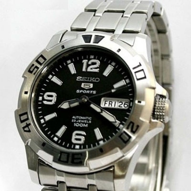 Jam Tangan Seiko Sport Automatic Original Jewels Dial Black