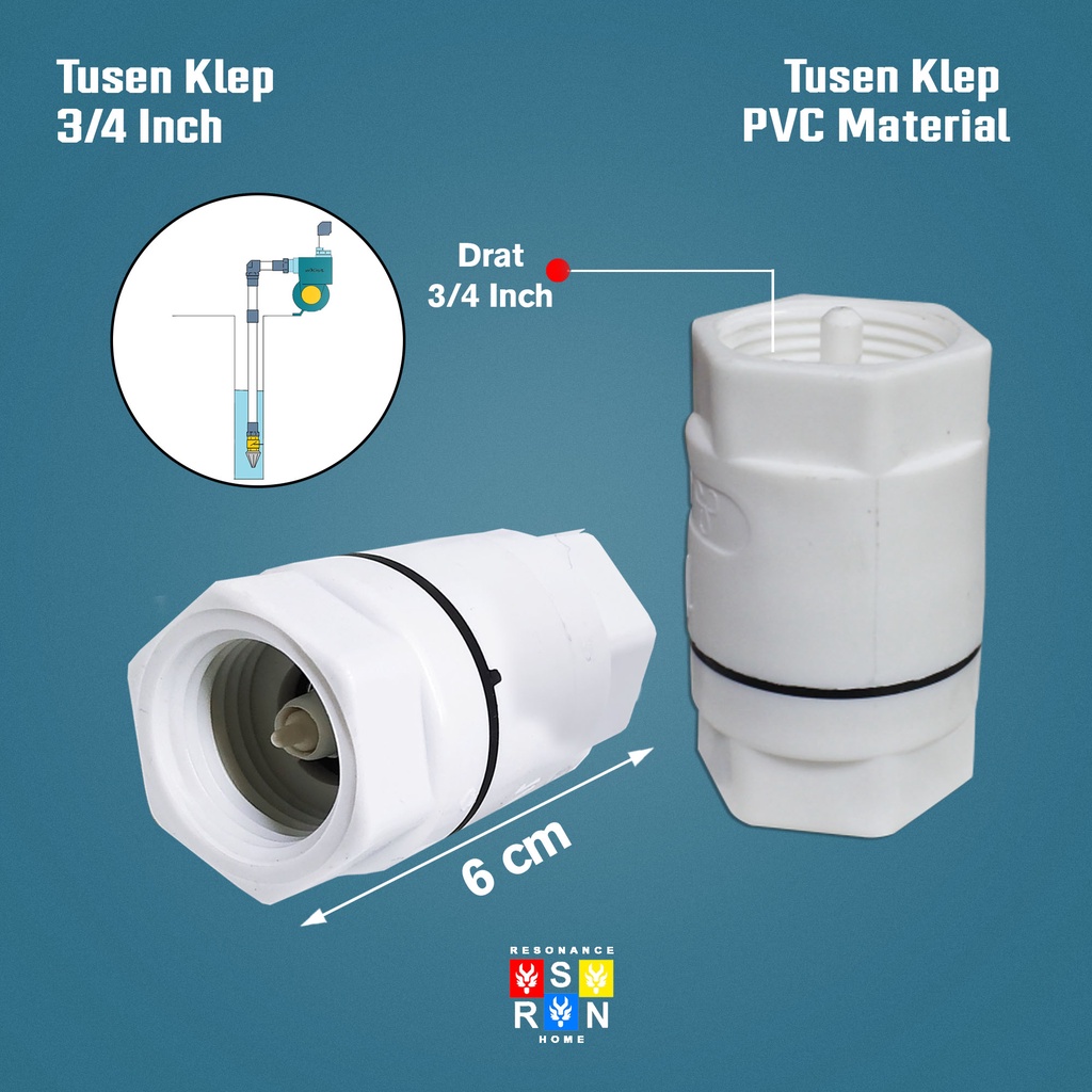 Tusen Klep PVC Ukuran 3/4 Inch / Klep Resonance Home