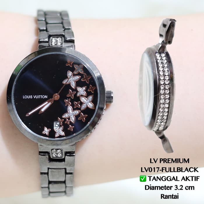 Jam tangan wanita louis vuitton LV rantai stainless diamond gold