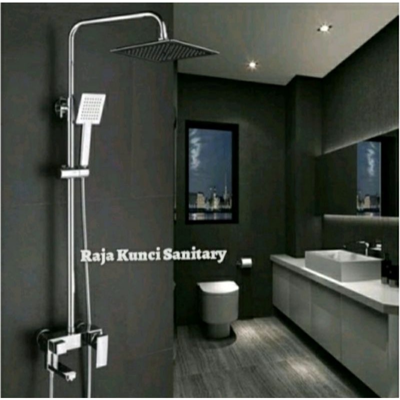 Shower Tiang Column Panas Dingin FSD K002/K013 Kotak Minimalis Tebal Kuningan/Shower Tiang Panas Dingin Kuningan