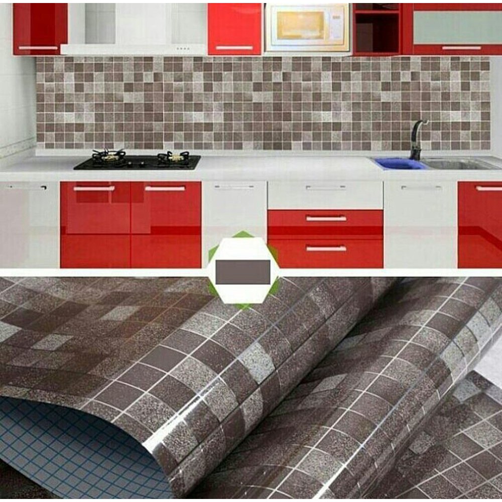 Wallpaper Sticker Dapur Wallpaper Stiker Kamar Mandi Anti Air Minyak Dan Api 45 Cm X 5 M