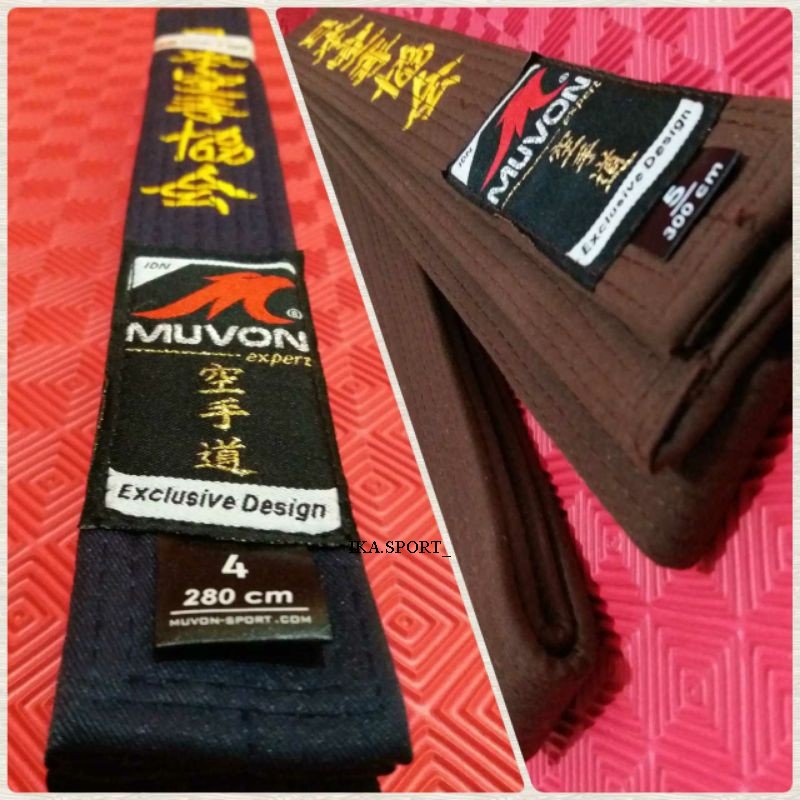 (MVN) Original Sabuk Karate Muvon Coklat atau Hitam Tebal // Sabuk Karate Muvon