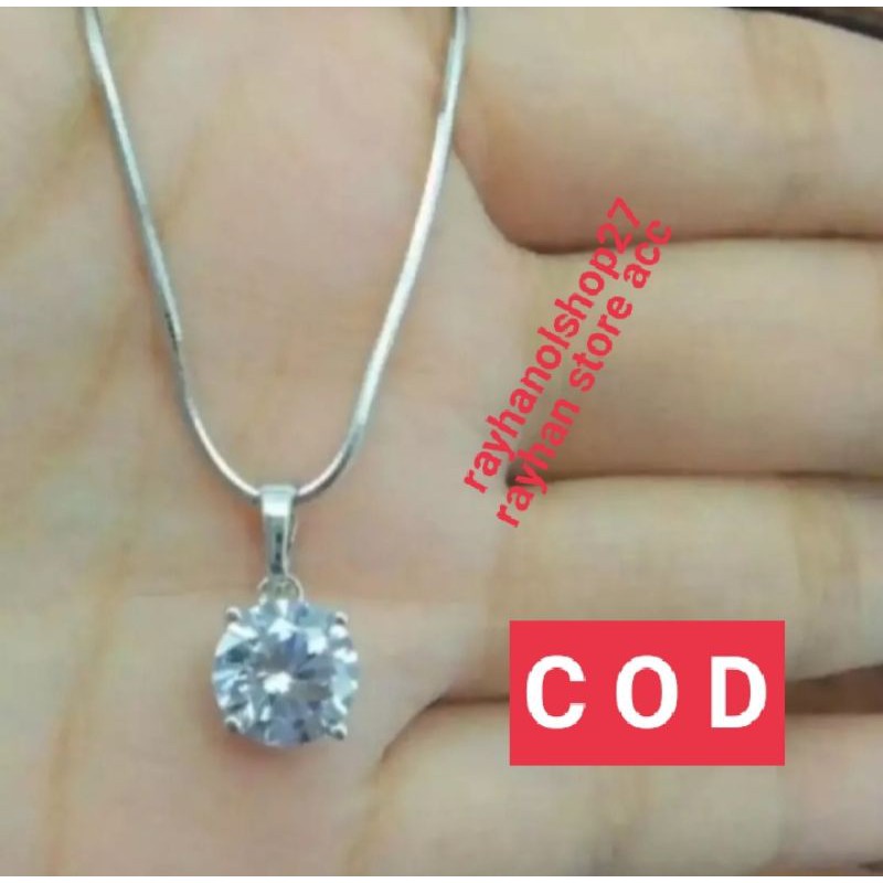 KALUNG BELUT TITANIUM SILVER FREE LIONTIN MATA SATU-GOLD PLATED ANTI PUDAR LAPIS EMAS PUTIH