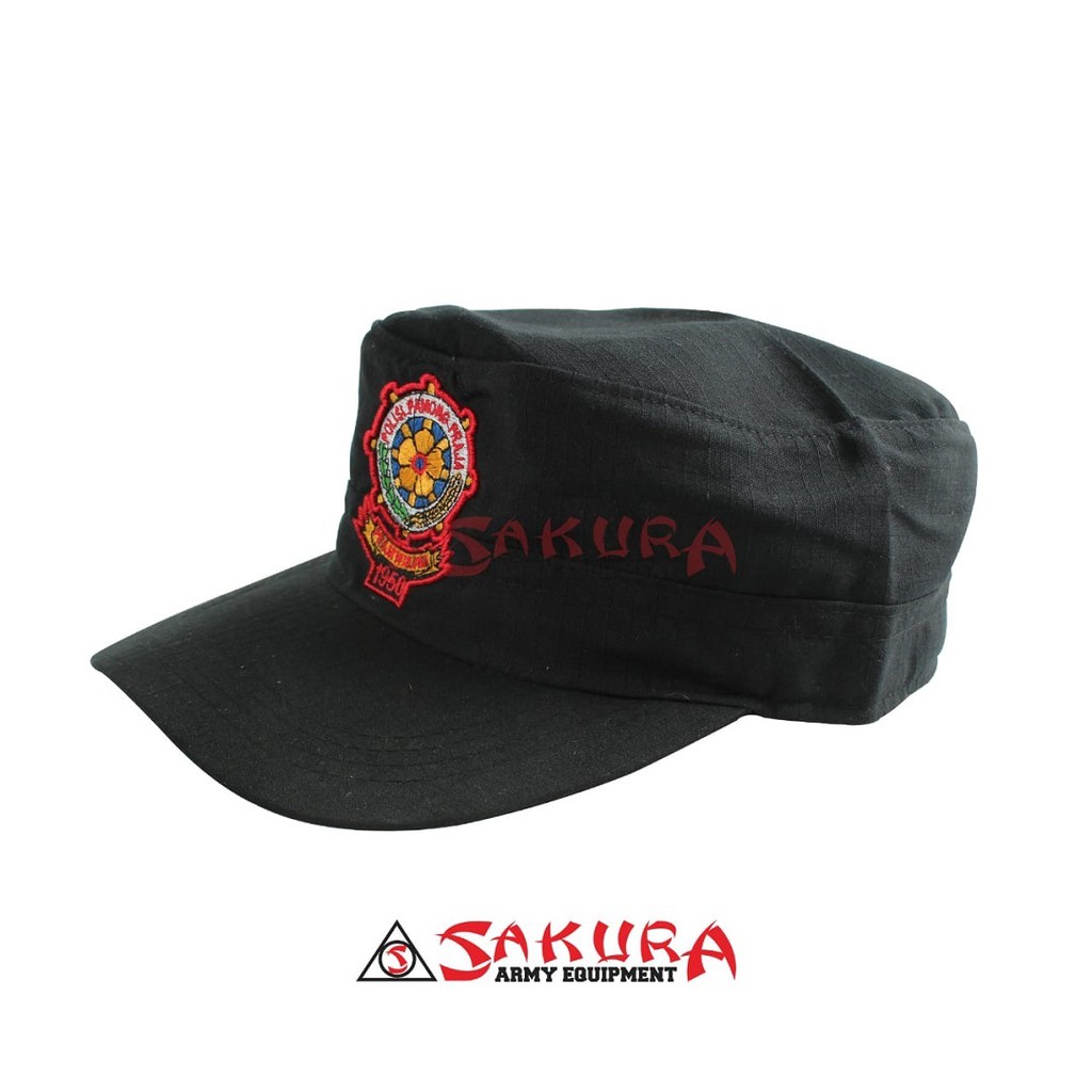 Topi POL PP Komando Logo Hitam Topi SATPOL PP Hitam