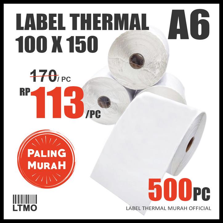 

SALE LABEL BARCODE MURAH 100 X 150 A6 KERTAS STIKER THERMAL 500 PCS SALE