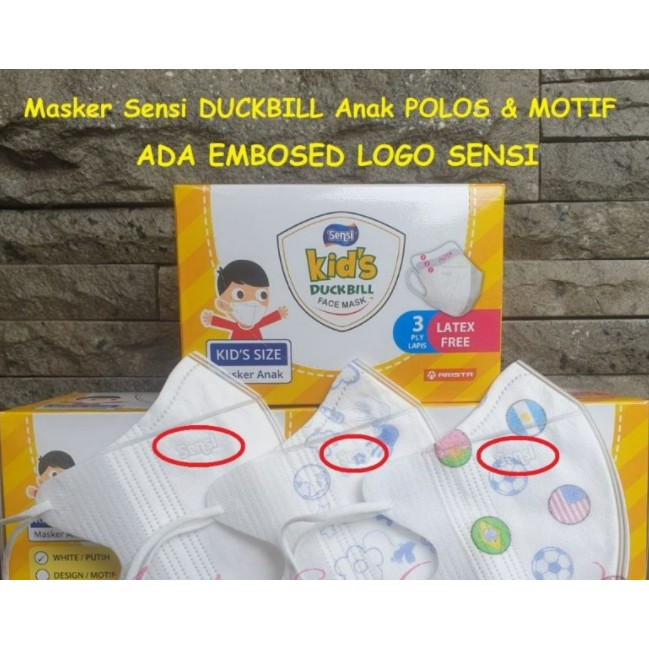 TERMURAH MASKER SENSI DUCKBILL ANAK 3PLY ISI 40PCS/BOX - Masker Sensi Anak Earloop / Masker Duckbill