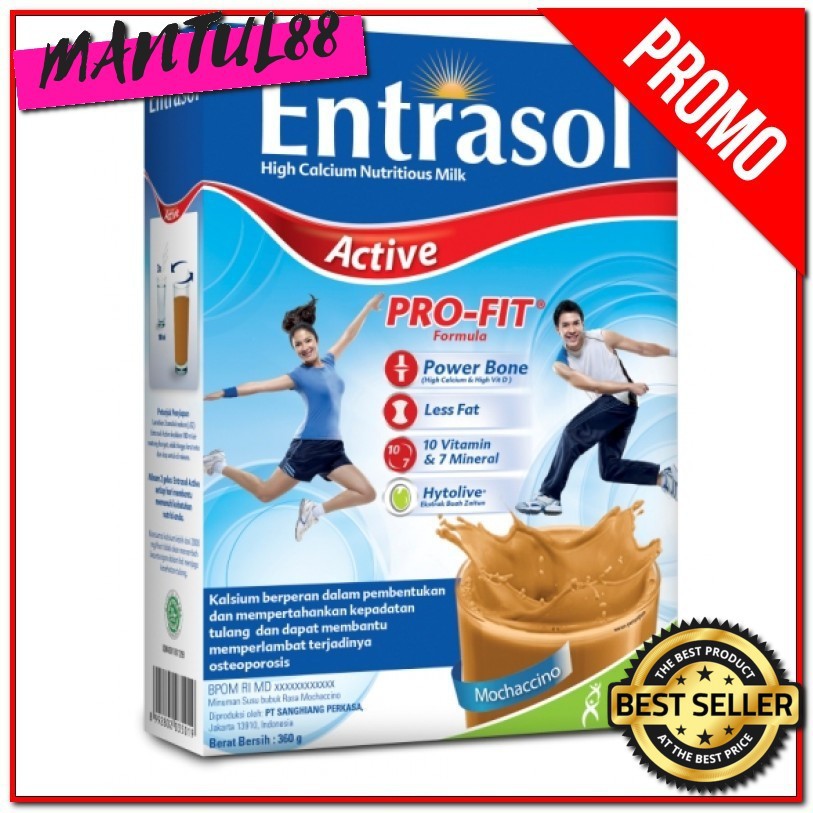SUSU ENTRASOL ACTIVE PRO-FIT MOCHACCINO MOCCA MOKACINO 360gr 360 gr gram MURAH aktif pro fit profit