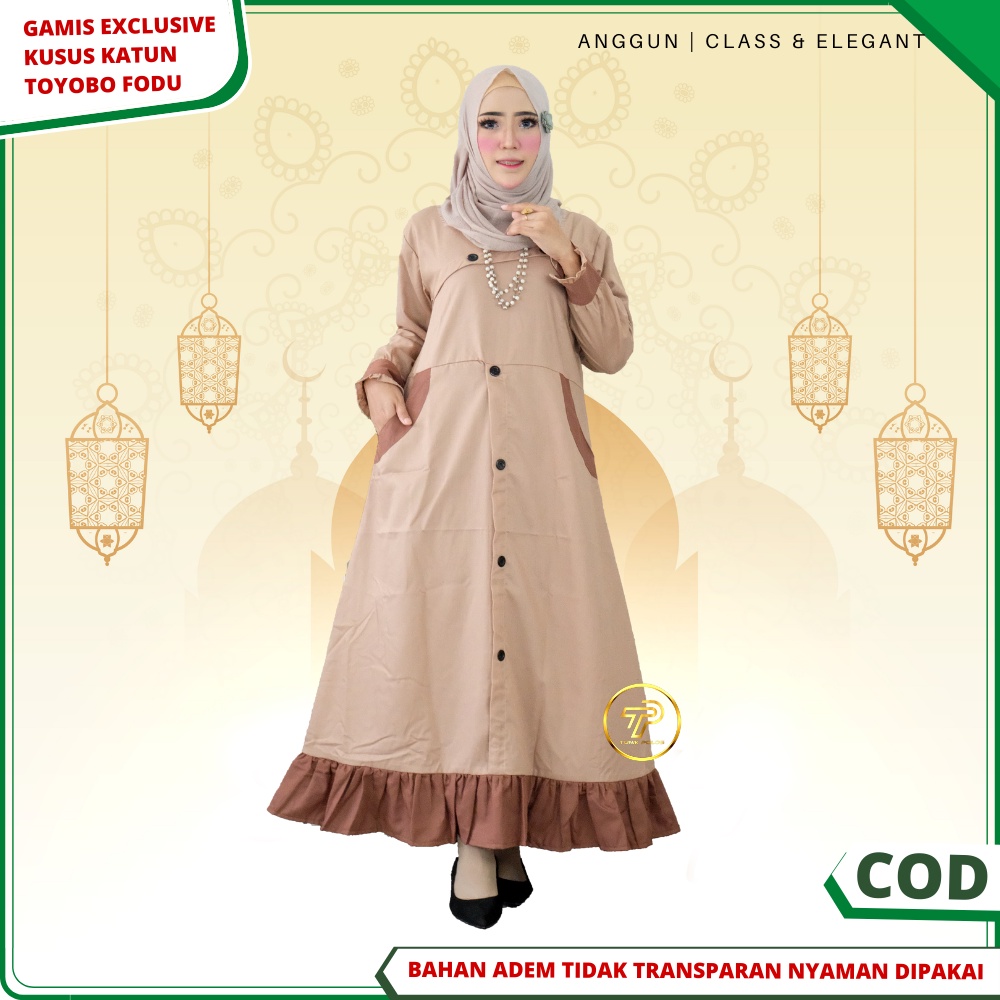 Baju Gamis Wanita Perempuan Remaja Cewek Dewasa Terbaru Kekinian Bahan Katun Toyobo Premium Jumbo Fa