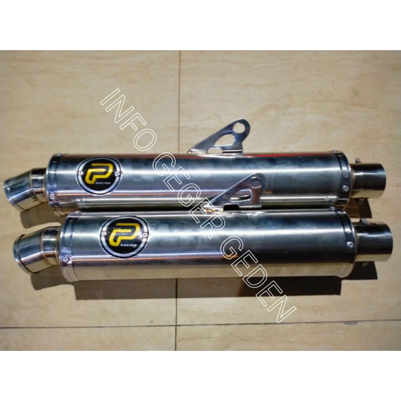 slencer slenser slincer  knalpot motor racing Model bulat Pekajaman Inlet 50 mp tiger gl fu Vixion c