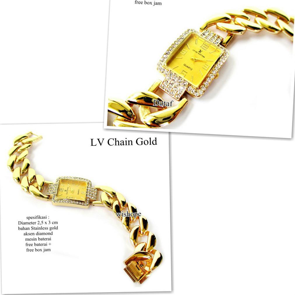 New List Jam wanita lv gold chain super premium Murah