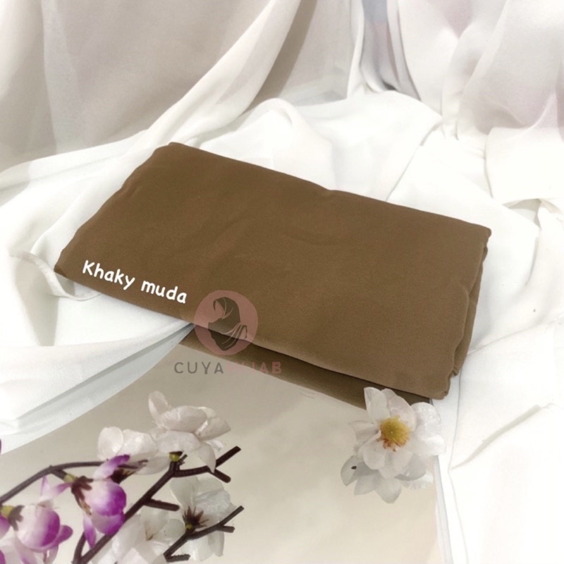 50+WARNA PASHMINA MALAY CERUTYBABYDOLL 180 X 75 Cm [PART 1] TERLARIS MURAH || CUYASHOP CUYAHIJAB SBY-Khaky