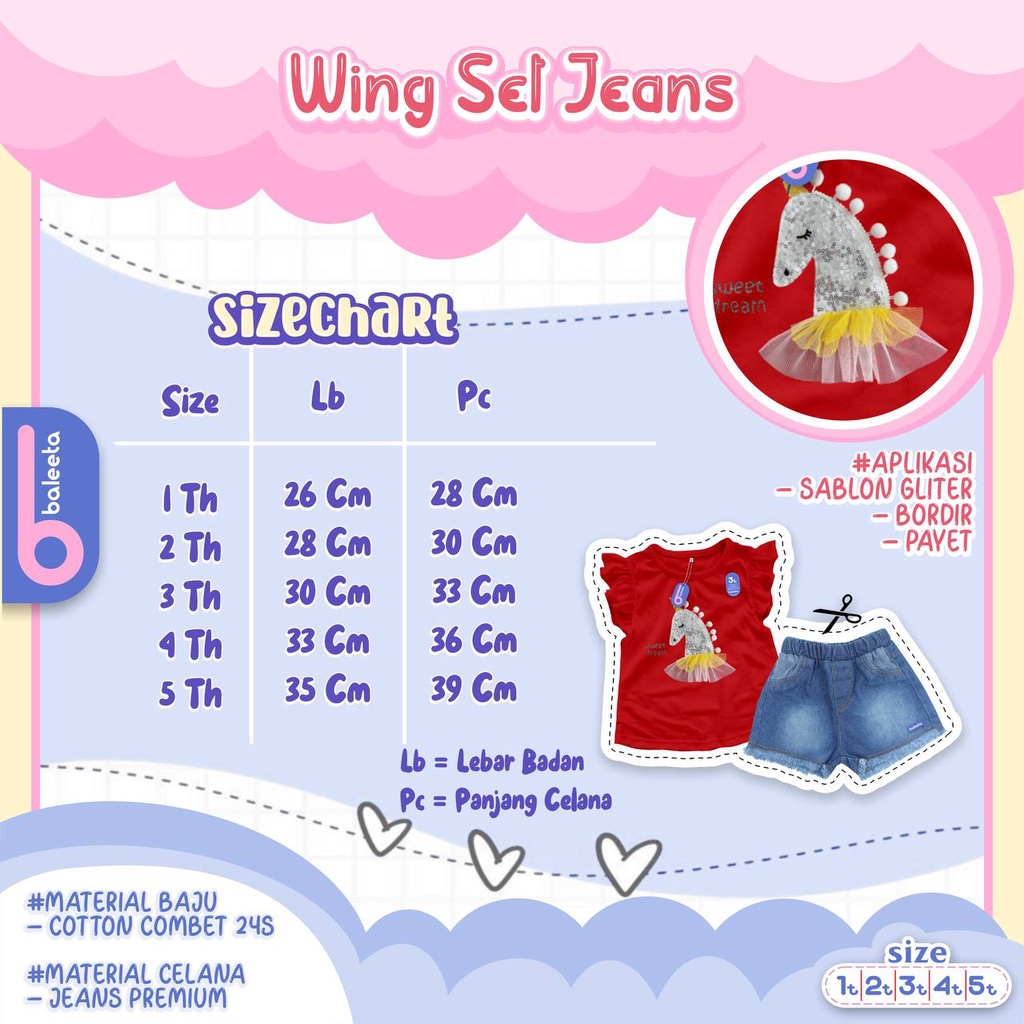 Set Wing Jeans Baleeta